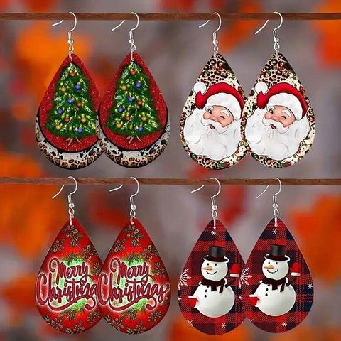 1 Pair Cartoon Style Christmas Tree Santa Claus Arylic Drop Earrings