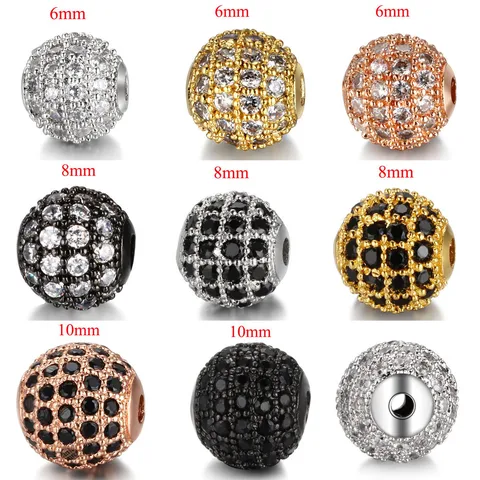 Style Simple Rond Le Cuivre Incruster Strass Charmes Bijoux Accessoires