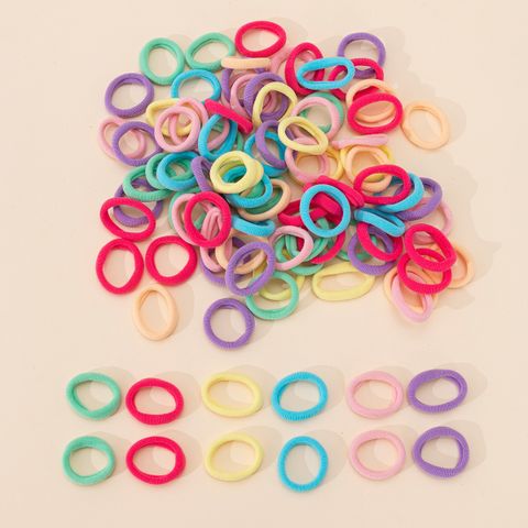 Girl'S Cute Solid Color Polyester Hair Tie Rubber Band