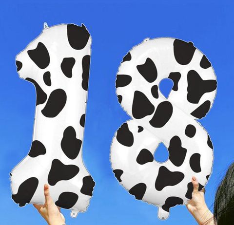 Vintage Style Classic Style Cow Pattern Aluminum Film Birthday Balloons