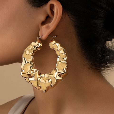 1 Pair Retro Solid Color Plating Metal Gold Plated Earrings