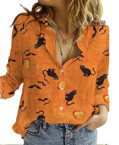 Women's Blouse Long Sleeve Blouses Printing Casual Printing