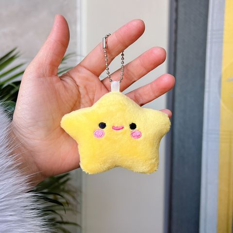 Cute Star Emoji Face Pp Cotton Unisex Bag Pendant Keychain