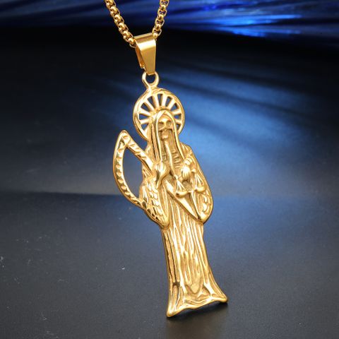 1 Piece Stainless Steel None 18K Gold Plated Sickle Skeleton