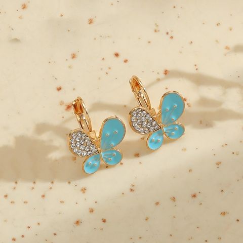 1 Pair Retro Color Block Plating Alloy Gold Plated Drop Earrings