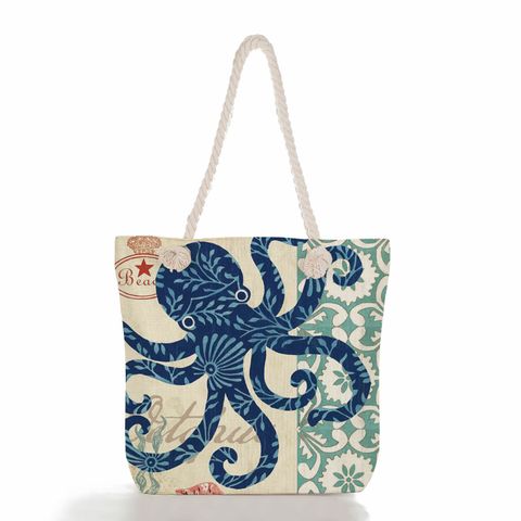 Women's Classic Style Tropical Canvas Shopping Bags