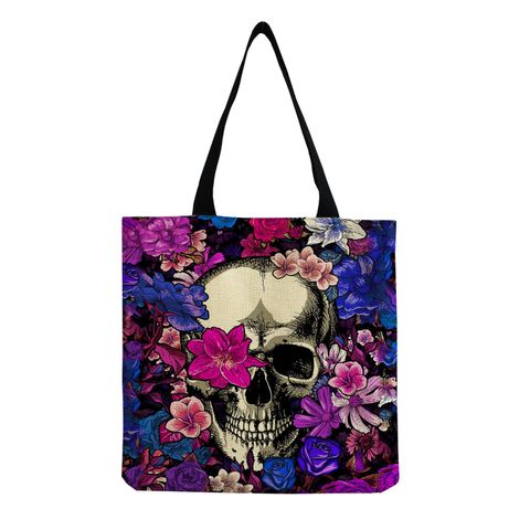 Unisex Casual Punk Skull Shopping Bags
