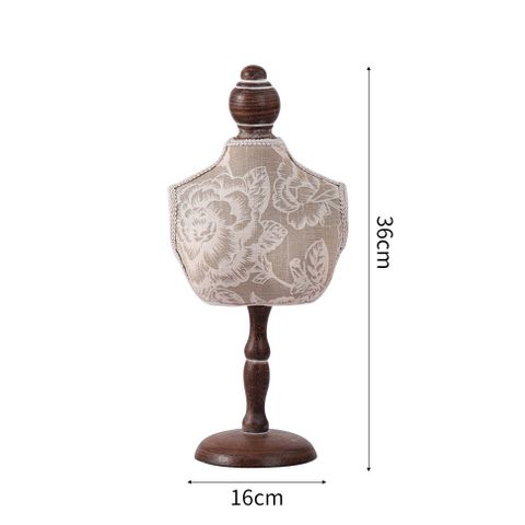 Elegant Model Solid Wood Cloth Lace Jewelry Display Bust