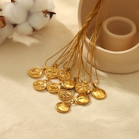 Stainless Steel 18K Gold Plated Simple Style Polishing Plating Constellation Ocean Crab Pendant Necklace
