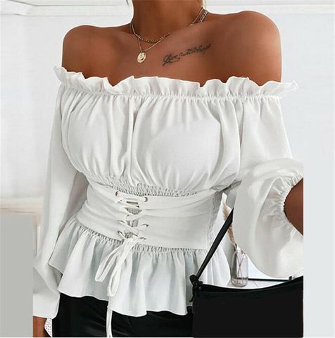 Women's Blouse Long Sleeve Blouses Fashion Solid Color