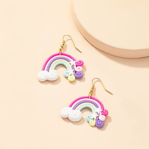 Wholesale Jewelry Cute Rainbow Soft Clay Drop Earrings