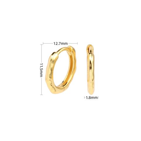 1 Pair Simple Style Solid Color Plating Sterling Silver White Gold Plated Gold Plated Earrings
