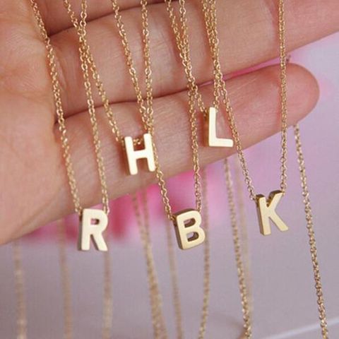 304 Stainless Steel K Gold Plated Casual Simple Style Plating Letter Necklace
