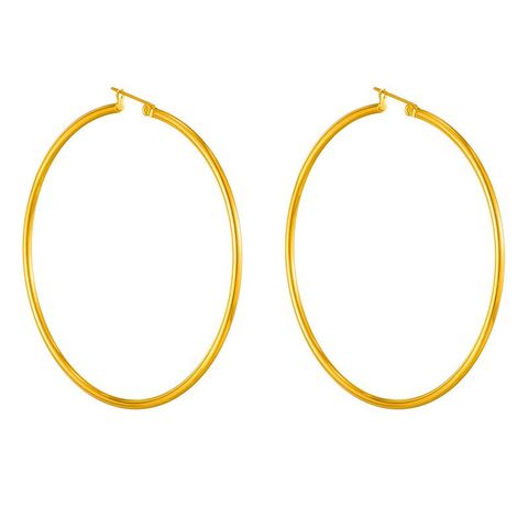 1 Pair Basic Round Plating Titanium Steel 18k Gold Plated Earrings