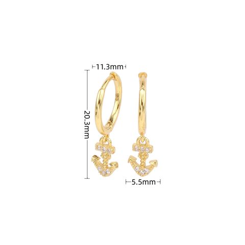 1 Pair Modern Style Arrow Plating Inlay Sterling Silver Zircon Gold Plated Earrings