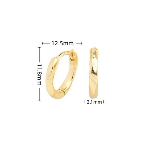 1 Pair Simple Style Solid Color Plating Sterling Silver Gold Plated Earrings