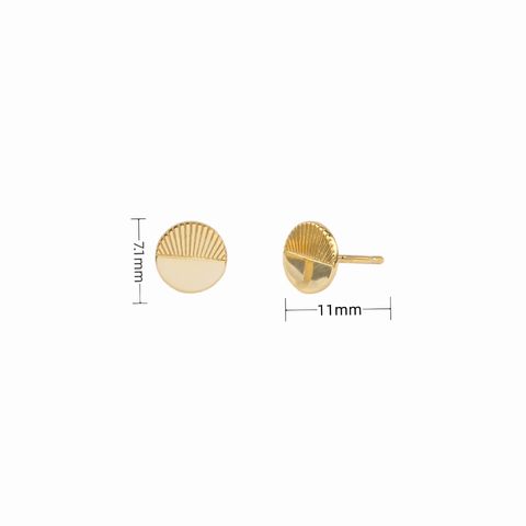 1 Pair Simple Style Round Plating Sterling Silver Ear Studs