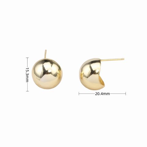 1 Pair Basic Modern Style Semicircle Plating Sterling Silver Ear Studs
