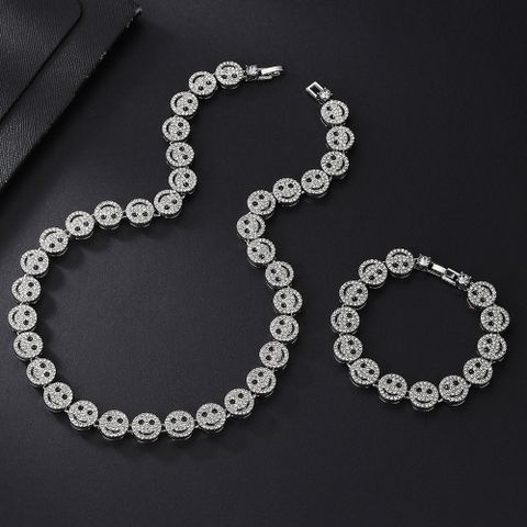 Hip-hop Smiley Face Rhinestones Alloy Wholesale Bracelets Necklace