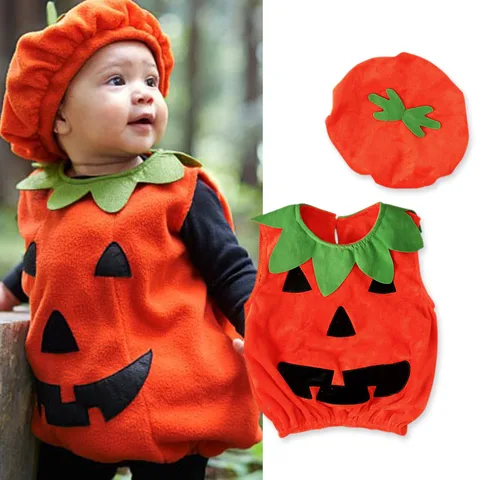 Víspera De Todos Los Santos Gracioso Calabaza Algodón Conjuntos De Ropa Para Niños