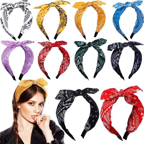 Ethnic Style Printing Solid Color Cloth Hair Band