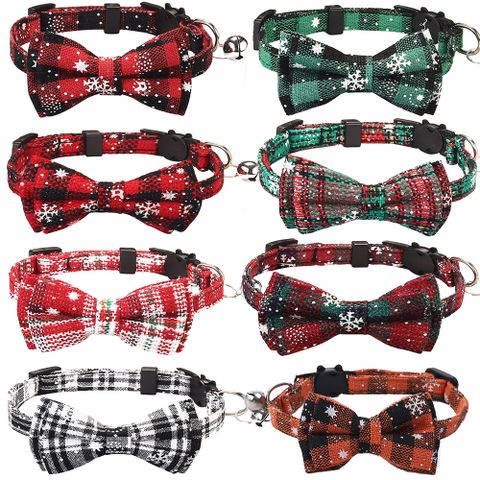 Pet Collar Christmas New Cat Bell Dog Harness Escapable Bow Collar Pet Supplies