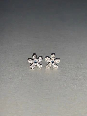 1 Pair Simple Style Flower Inlay Sterling Silver Zircon Drop Earrings