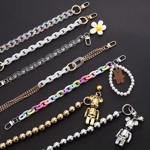Simple Style Commute Color Block Arylic Chain Mobile Phone Chain
