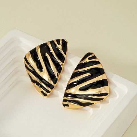 1 Pair Vintage Style Color Block Plating Alloy Ear Studs