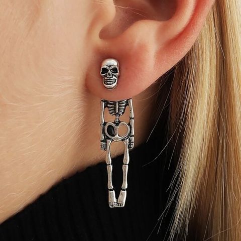 Wholesale Jewelry Funny Skull Alloy Plating Earrings
