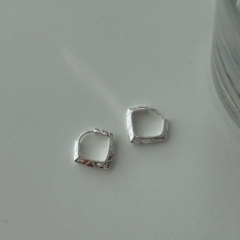 1 Pair Simple Style Rhombus Plating Sterling Silver Earrings