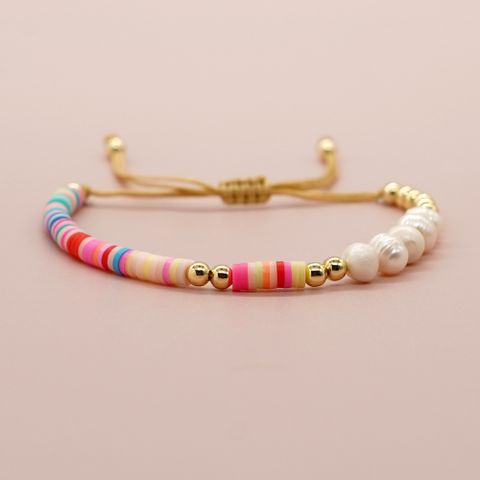Vacation Multicolor Freshwater Pearl Soft Clay Beaded Bracelets