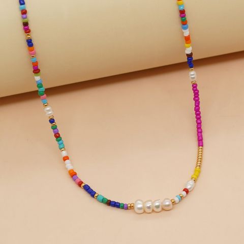 Bohemian Multicolor Seed Bead Beaded Women's Necklace
