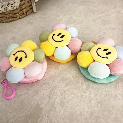 Fleur Des Femmes En Peluche Broderie Fermeture Éclair Enfants Portefeuilles