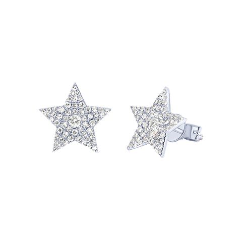 1 Pair Simple Style Pentagram Star Plating Inlay Metal Copper Zircon White Gold Plated Gold Plated Ear Studs