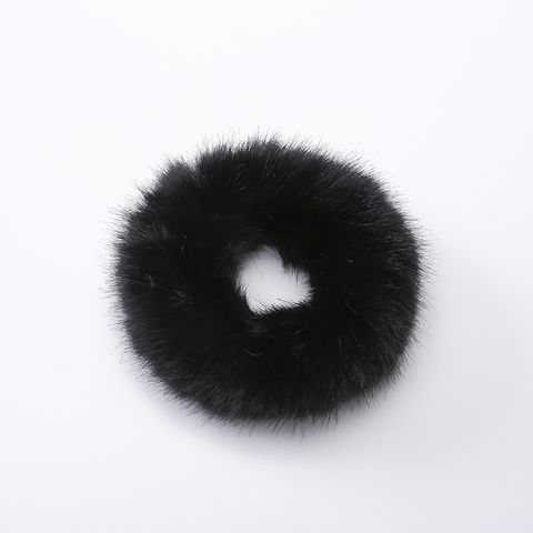 Simple Style Solid Color Mink Hair Hair Tie