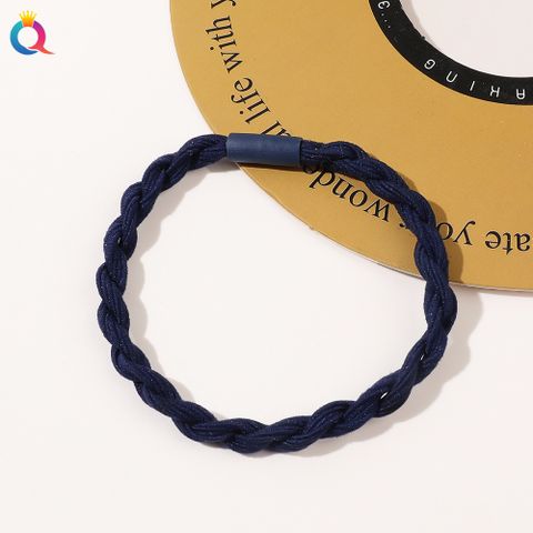 Simple Style Solid Color Rubber Band Metal Hair Tie 1 Piece