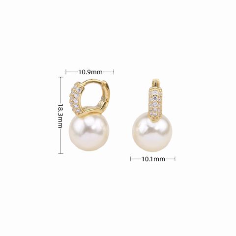 1 Pair Elegant Geometric Inlay Sterling Silver Zircon Earrings
