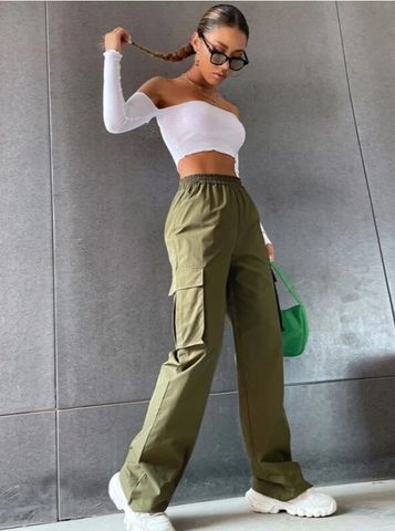 Women's Daily Street Casual Solid Color Full Length Cargo Pants