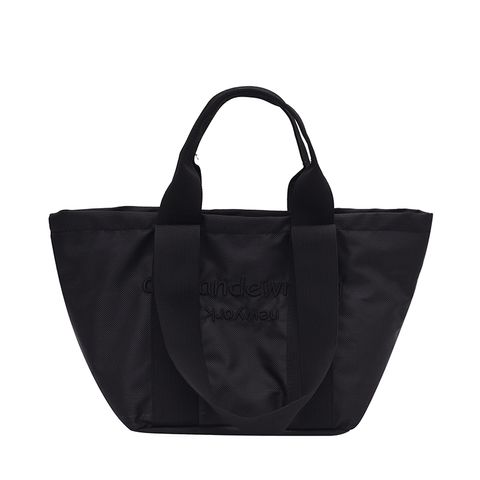 Women's All Seasons Nylon Solid Color Basic Streetwear Sewing Thread Bucket Zipper Shoulder Bag Handbag