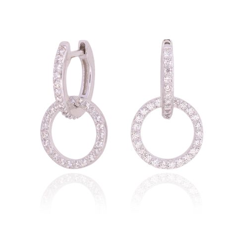 1 Pair Vintage Style Circle Solid Color Inlay Sterling Silver Zircon Hoop Earrings