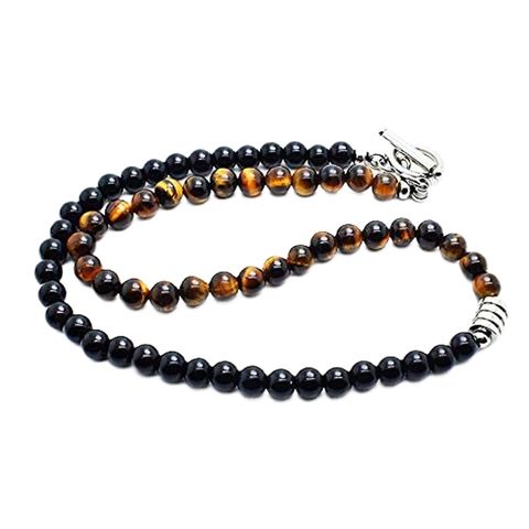 Casual Round Natural Stone Beaded Necklace