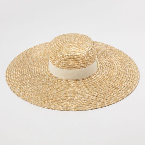 Unisex Beach Solid Color Stripe Big Eaves Sun Hat