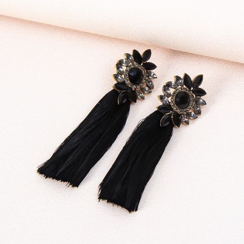 1 Pair Ig Style Glam Flower Inlay Alloy Glass Drop Earrings