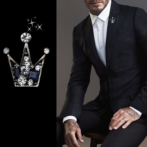 Casual Shiny Crown Alloy Plating Inlay Rhinestones Men's Brooches