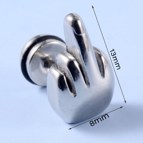 1 Piece Casual Skull Plating Stainless Steel Ear Studs