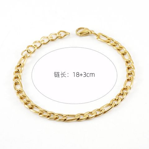 Fashion Geometric Titanium Steel Plating 18k Gold Plated Unisex Bracelets