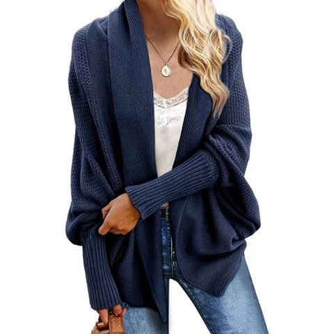 Women's Cardigan Long Sleeve Sweaters & Cardigans Casual Solid Color
