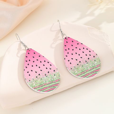 1 Pair Cute Simple Style Water Droplets Strawberry Alloy Drop Earrings