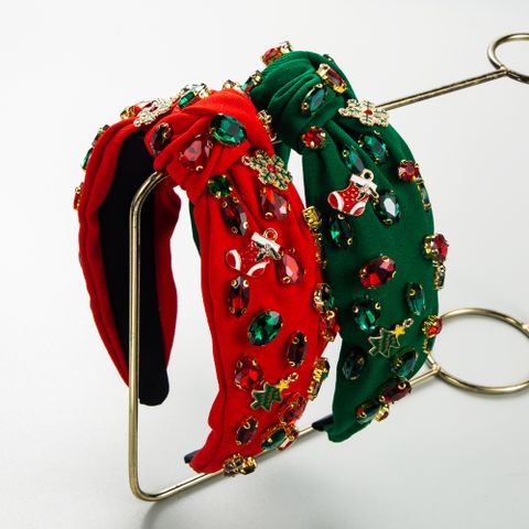 Frau Weihnachten Weihnachtsbaum Schneeflocke Tuch Inlay Strasssteine Haarband